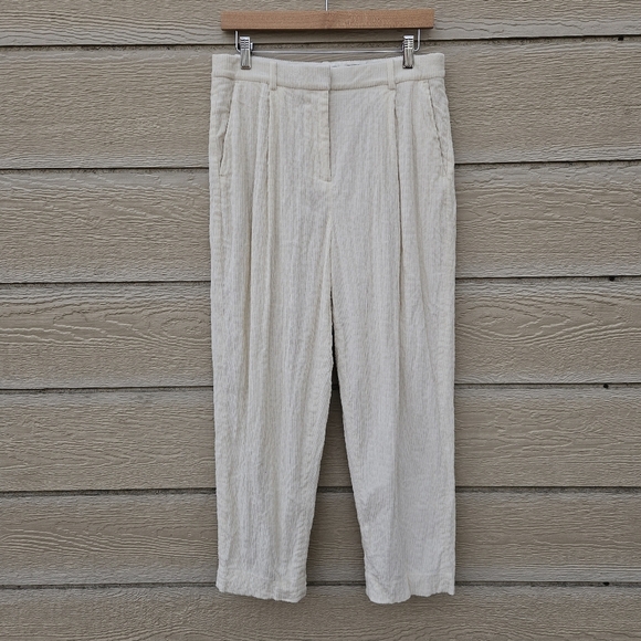 J. Crew Nalya tapered-leg Italian corduroy pants ivory size 8 - Picture 1 of 9